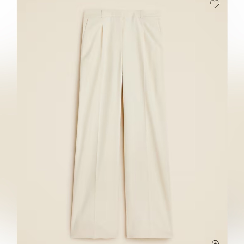 NWT J. Crew Cream Women's Essential Lower Rise Wide Leg Pants - Picture 2 of 8